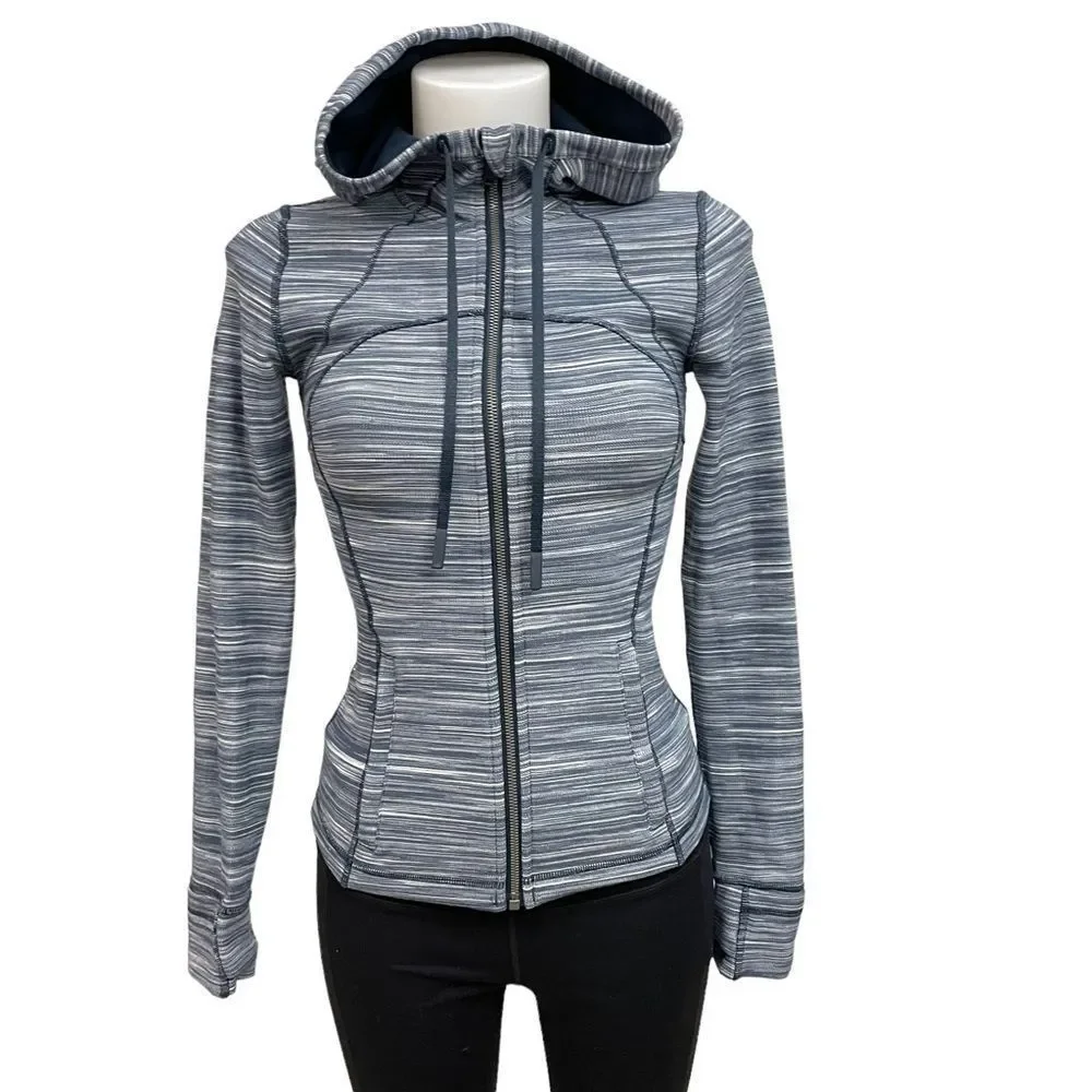 Lululemon Hooded Define Jacket 
Mini Space Dye Heathered Nocturnal White sz 4 - Picture 3 of 9